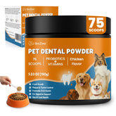 BoxZone dog teeth powder tub with natural ingredients for daily dental care.