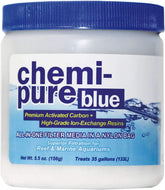 Boyd Chemi-Pure Blue bottle pour demonstrates quick filtration action for clearer aquariums.