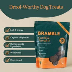 BRAMBLE pumpkin carob treats in a wheat-free recipe for all dogs.