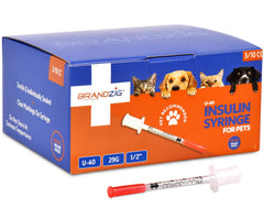 Brandzig U-40 insulin syringes in blister-pack packaging, ensuring sterile, ready-to-use safety.