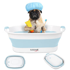 BREENHILL collapsible dog bath tub expanded interior for small pets