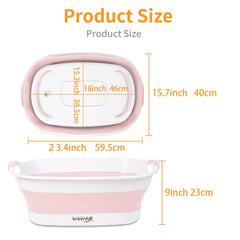 BREENHILL collapsible dog bath tub pink collapsed for compact storage