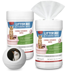 Breling litter box scrubbing wipes with dispensing cap remove mess quickly