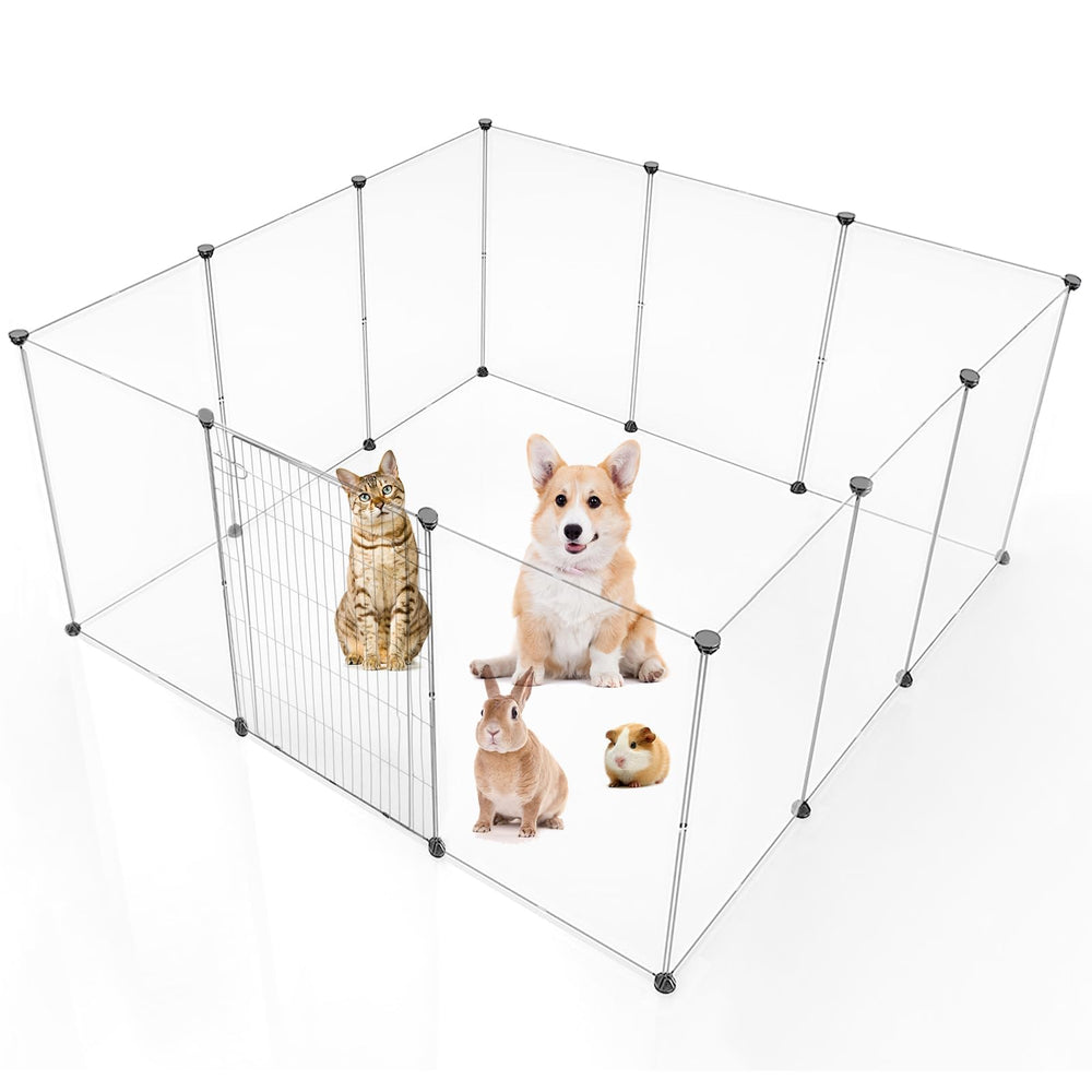 BRIAN & DANY playpen panel assembly enables quick, flexible pet setup.