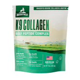 Brightway Pets K9 Collagen peptide complex bottle front highlighting joint support.