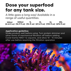 Brightwell Aquatics Coral Inertia NRG+ upstream dosing near corals for nutrient delivery