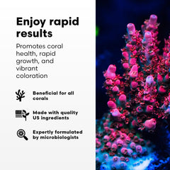 Brightwell Aquatics Coral Inertia NRG+ ingredients showcase nutrient-rich formula for reef coloration.