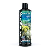 Brightwell Aquatics MicroBacter7 bottle front promotes reliable filtration.