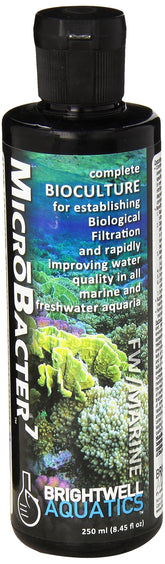 Brightwell Aquatics MicroBacter7 bottle front view supporting robust biofiltration