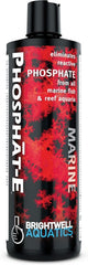 Brightwell Aquatics Phosphat-E liquid remover bottle ready for phosphate removal in reef tanks.