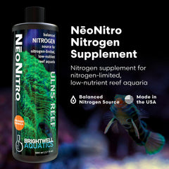 Brightwell NeoNitro label closeup highlighting product details and usage