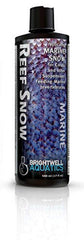 Brightwell Reef Snow bottle front showing nutrient-rich formula for corals and invertebrates.