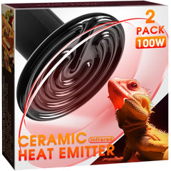 Briignite ceramic heat emitter front view shows a durable 100W heat source for reptile enclosures
