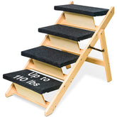 BRIKY dog stairs open in four-step mode helps pets reach high beds safely