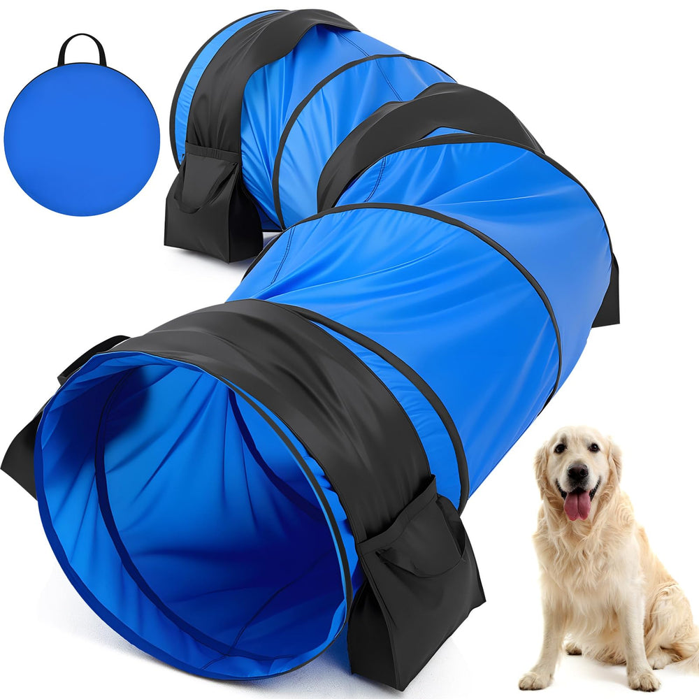 Briwooody 28in dog agility tunnel setup for backyard or park training.
