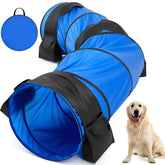 Briwooody 28in dog agility tunnel setup for backyard or park training.