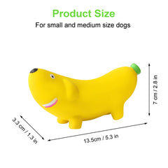 BRMDT palm-sized banana toy ideal for puppies and small dogs.