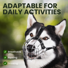 BRONZEDOG dog muzzle helps prevent biting during walks.