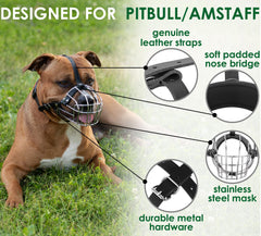 BRONZEDOG Pitbull Muzzle stainless steel construction offers durability for daily use