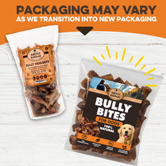 Close-up of BRUTUS & BARNABY bites showing thick, hearty texture for dogs.
