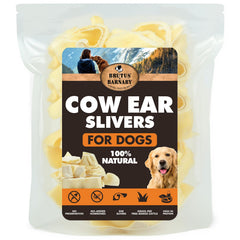 BRUTUS & BARNABY cow ears thick cut chew, rawhide-free option for dogs.
