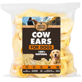 BRUTUS & BARNABY cow ears whole 12-count rawhide-free chew for dogs.