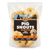 BRUTUS & BARNABY pig snout closeup highlighting natural, digestible chew.