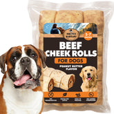 BRUTUS & BARNABY beef cheek rolls 5-pack for large dogs.