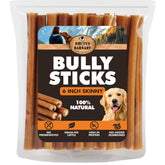 BRUTUS & BARNABY skinny bully stick 6inch pack ready for daily chewing