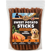 BRUTUS & BARNABY Sweet Potato Sticks pack shows grain-free dog treats for daily enjoyment.
