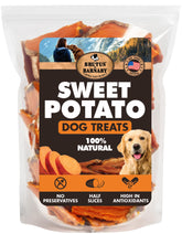 BRUTUS & BARNABY Sweet Potato Treats packaging shows a clean, USA-made single-ingredient formula.