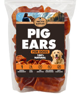 BRUTUS & BARNABY Whole Pig Ears for dogs—long-lasting natural chew.