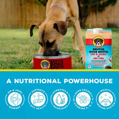 Brutus Bone Broth with glucosamine chondroitin for potential joint support.