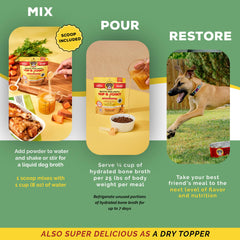 Brutus chicken powder closeup highlights clean ingredients