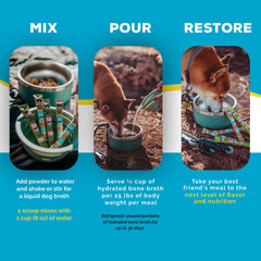 Brutus Bone Broth display highlights joint support with glucosamine and chondroitin