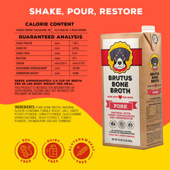 Brutus Bone Broth over dry food to boost palatability.