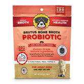 Brutus Bone Broth dog topper in pork flavor enhances meals and supports digestion.