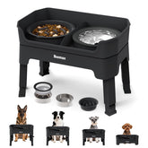 Bsemax 4in1 elevated dog bowls stand assembled for easy feeding.