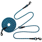 BTINESFUL reflective dog tie-out 20ft blue for visible yard play