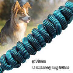 BTINESFUL 20ft yellow rope offers extended roaming for outdoor adventures