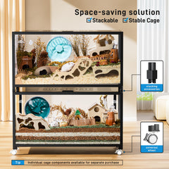 BUCATSTATE hamster cage stackable design for space-saving setups