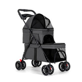 BUALR Double Dog Stroller main view shows dual-pet space