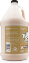 Bubble Bros Brightening Dog Shampoo label closeup highlights natural ingredients and gentle care