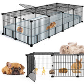 BUCATSTATE guinea pig cage setup demonstrates a spacious two-pet indoor playpen for safety.