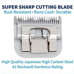Bucchelli A5-style dog grooming blade close-up highlighting sharp teeth for efficient grooming.