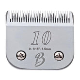 Bucchelli detachable A Series 10 blade close-up for precise pet grooming.