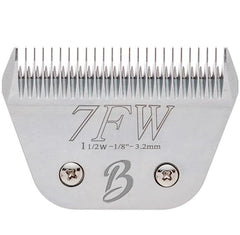 Bucchelli 7FW blade close-up with full teeth for precise grooming.