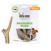 Buck Bone Organics deer antler chews closeup texture for long-lasting chewing