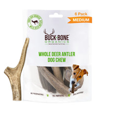 Buck Bone Organics deer antler chews closeup texture for long-lasting chewing