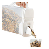 Buddeez 8qt pet food container with airtight lid preserves freshness for kibble and bird seed.